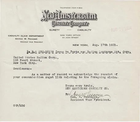 Letters Received, August 17, 1931