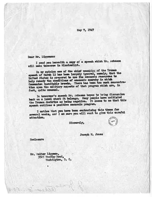 Letters from Joseph M. Jones to Various Recipients