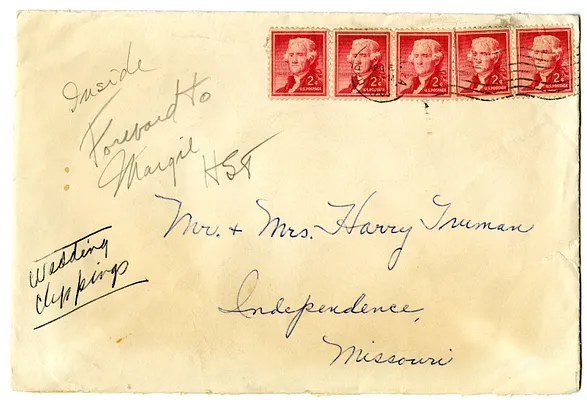 Envelope from Unknown Sender to Harry S. Truman, with Note