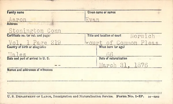 New London County, Court of Common Pleas, 1874-1906, Aaron-Christensen