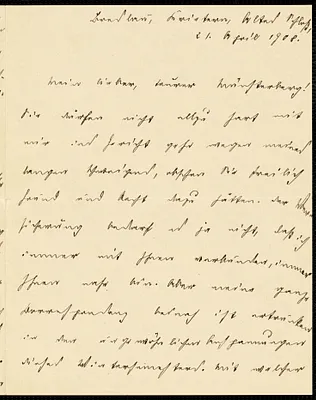 Kühnemann, Eugen, 1868-1946 autograph letter signed to Hugo Münsterberg, Breslau-Krietern, Ger., 21 April 1908
