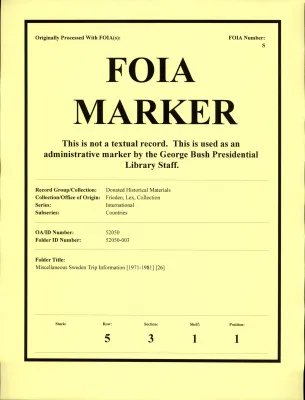 Miscellaneous Sweden Trip Information [1971-1981] [26]