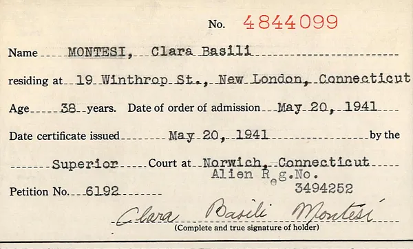 New London County Superior Court, Certificate Stubs, 1926-1975, Montesi-Ramstad