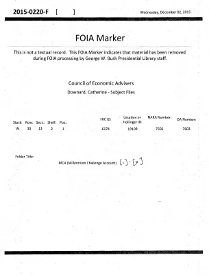 MCA (Millennium Challenge Account) [1]