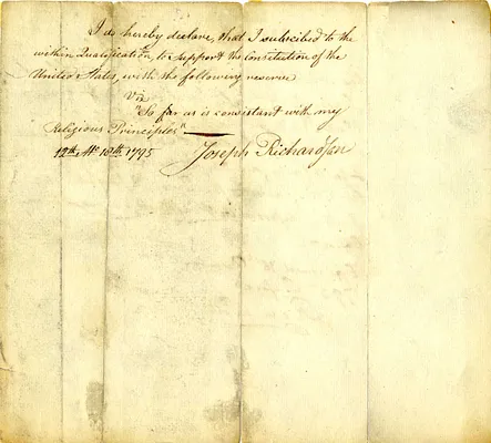 Oath of Joseph Richardson