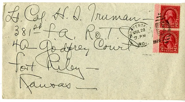 Envelope from Bess W. Truman to Harry S. Truman