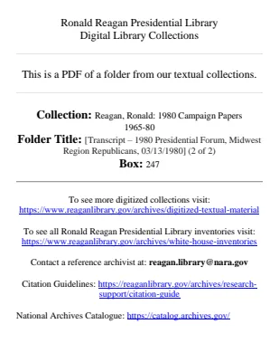[Transcript – 1980 Presidential Forum, Midwest Region Republicans, 03/13/1980] (2)