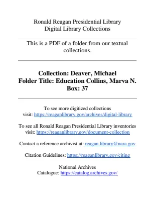 [Education: Collins, Marva]
