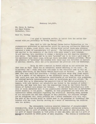 Letters Sent to Harry H. Bowing [H.H. Bowing], February 1, 1930