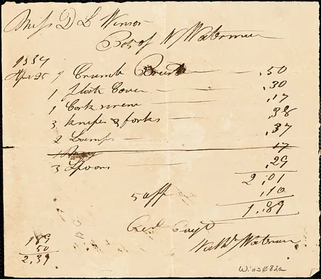 Miscellaneous household receipts