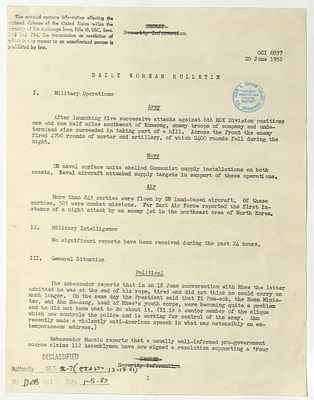 Memorandum, Daily Korean Bulletin