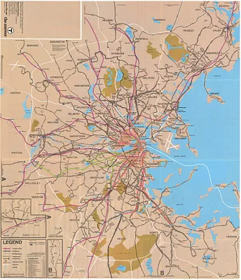 Metropolitan Boston transportation map