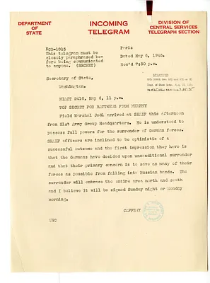 Telegram from Jefferson Caffery to Secrertary of State Edward Stettinius