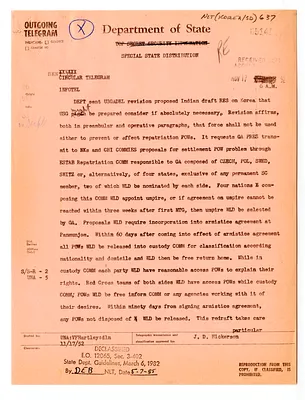 Telegram from Acting Secretary of State David Bruce