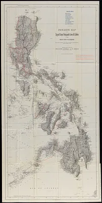 Progress map of Signal Corps telegraph lines & cables in the military division of the Philippines