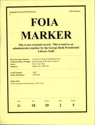 [News Summaries-Foreign Policy, 10/91-11/91]