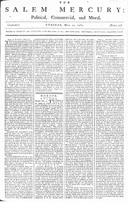 The Salem Mercury: Political, Commercial, and Moral