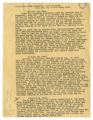 Operations of the Second Battalion, Sixth Infantry from November 1-11, 1918