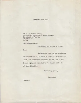 Letters Sent to Dr. E.S. Morton, November 28, 1928