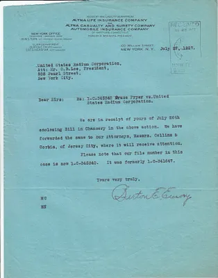 Letters Received to C.B. Lee, July 27, 1927