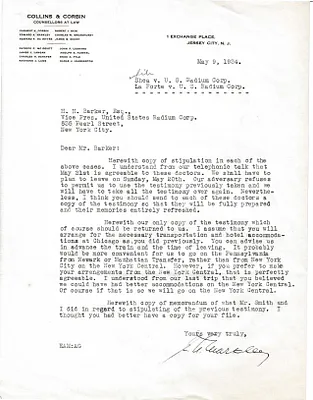 Letters Received to H.H. Barker, May 9, 1934