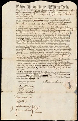 Henry Conner indentured to apprentice with Abraham Adams of Boston, 14 September 1786