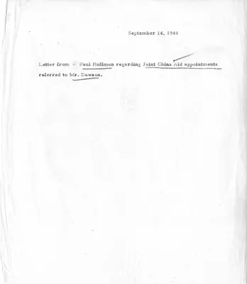 Cross Reference Memorandum for the File