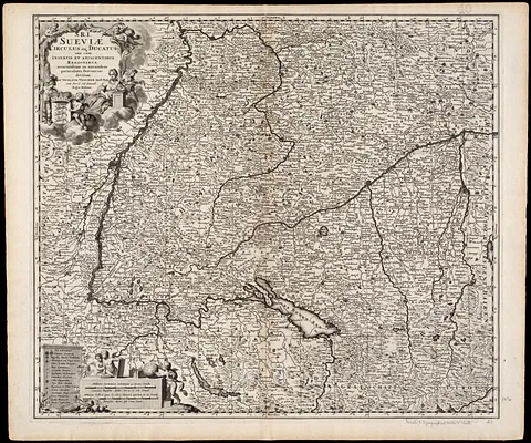 S.R.I. Sueviae Circulus atq[ue] Ducatus una cum insertis et adjacentibus Regionibus, accuratissime in earundem particulares provincias divisum