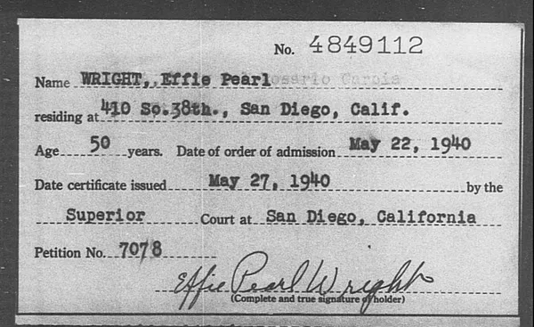 Wright, Effie Pearl - 1940