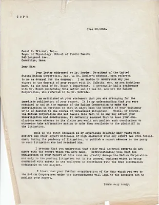 Letters Sent to Dr. Cecil K. Drinker, June 20, 1925