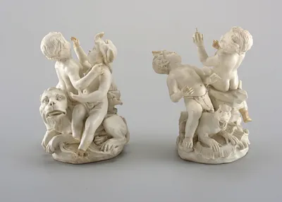 Pair of Allegorical Figural Groups Depicting the "Four Continents"
