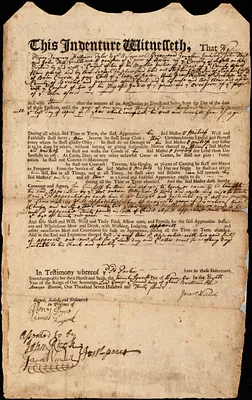 Stephen Cortly indentured to apprentice with Israel Nichols of Freetown, 24 November 1734