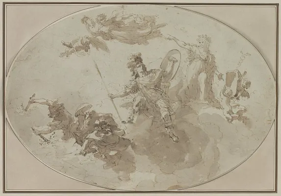 Ceiling Study: Allegory of Peace and War