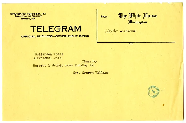 Telegram from May Wallace