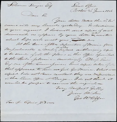 George Coffin to Solomon Thayer, 30 June 1846