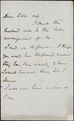 [John Biddulph Martin] autograph note (incomplete) to [Victoria Woodhull Martin], approximately 1883-1897
