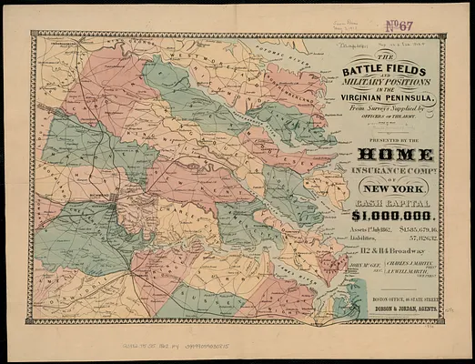 The battle fields and military positions in the Virginian peninsula