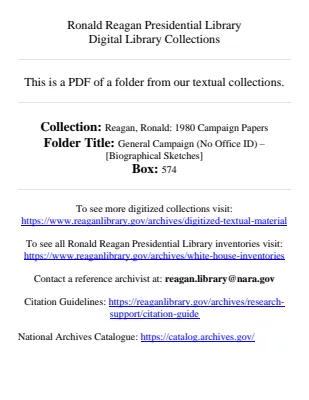 General Campaign (No Office ID): [Biographical Sketches]