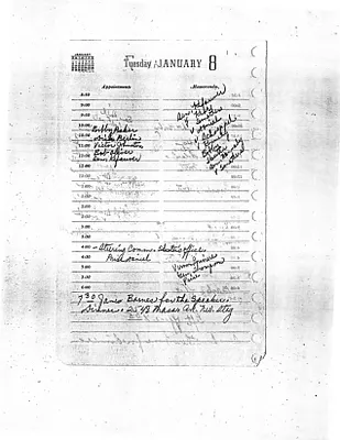 Lyndon Johnson's 1957 Desk Diary, beginning 1/8/1957