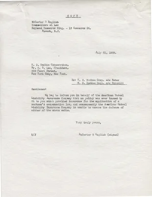 Letters Sent to C.B. Lee, July 31, 1935