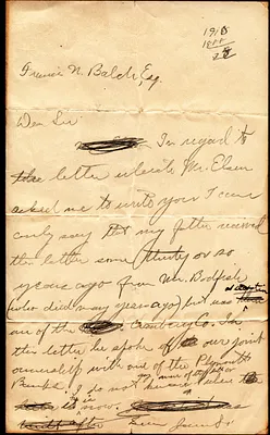 J.W. Spooner (1868-1954) to Francis Balch [1909]