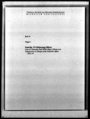 Lists of Claimants Paid from the State of Tennessee