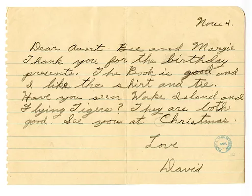 Letter from David Wallace to Bess Truman and Margaret Truman