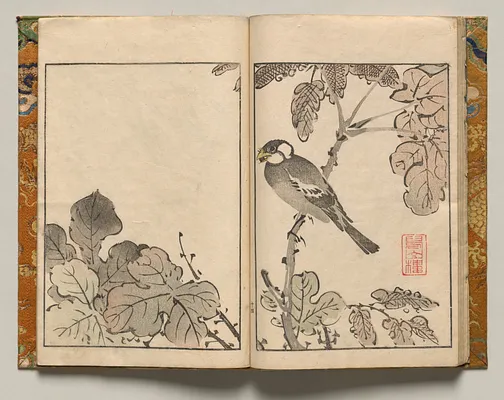 Bird on Bough, Design Fourteen from Shazanrō Picture Book