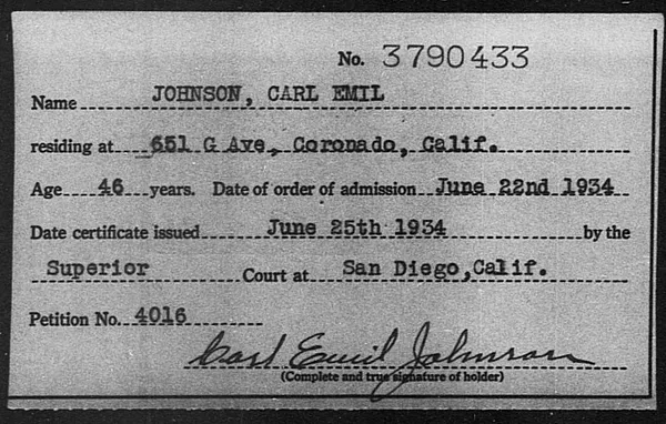 Johnson, Carl Emil - 1934