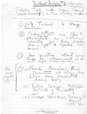 Notes, Sex Pervert Investigation File