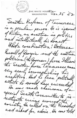 Longhand Note of President Harry S. Truman
