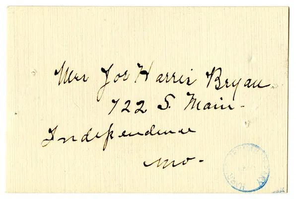 Wedding Gift Card from Mrs. Joe Bryan