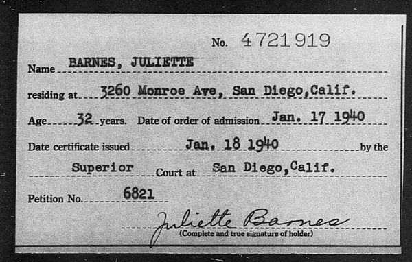 Barnes, Juliette - 1940