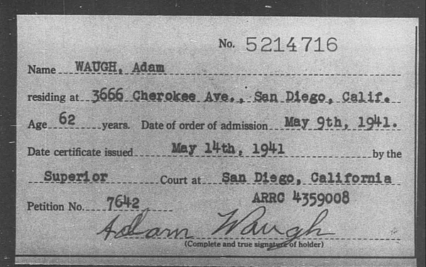 Waugh, Adam - 1941